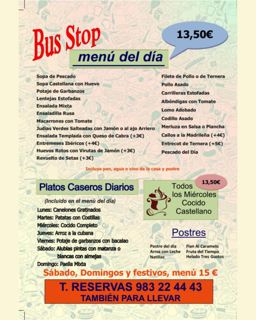 MENU OTO&Ntilde;O 2025